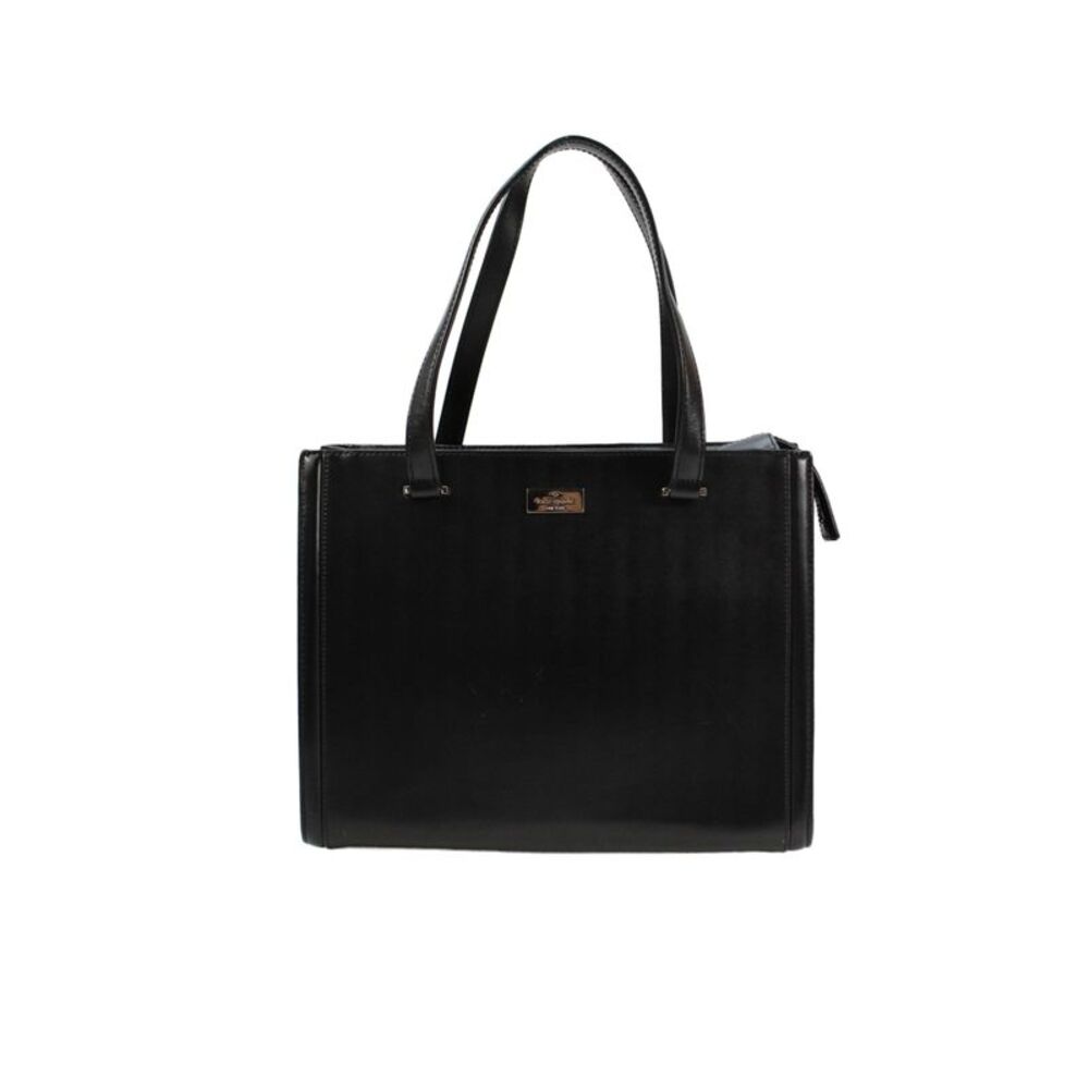 Kate Spade New York Womens Leather Zipper Closure Tote Shoulder Handbag Black
